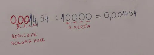 Deljenje decimalnim brojem pomeranje zapete