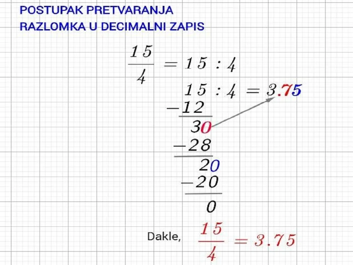 Zaokruživanje decimalnih brojeva na jednu i dve decimale