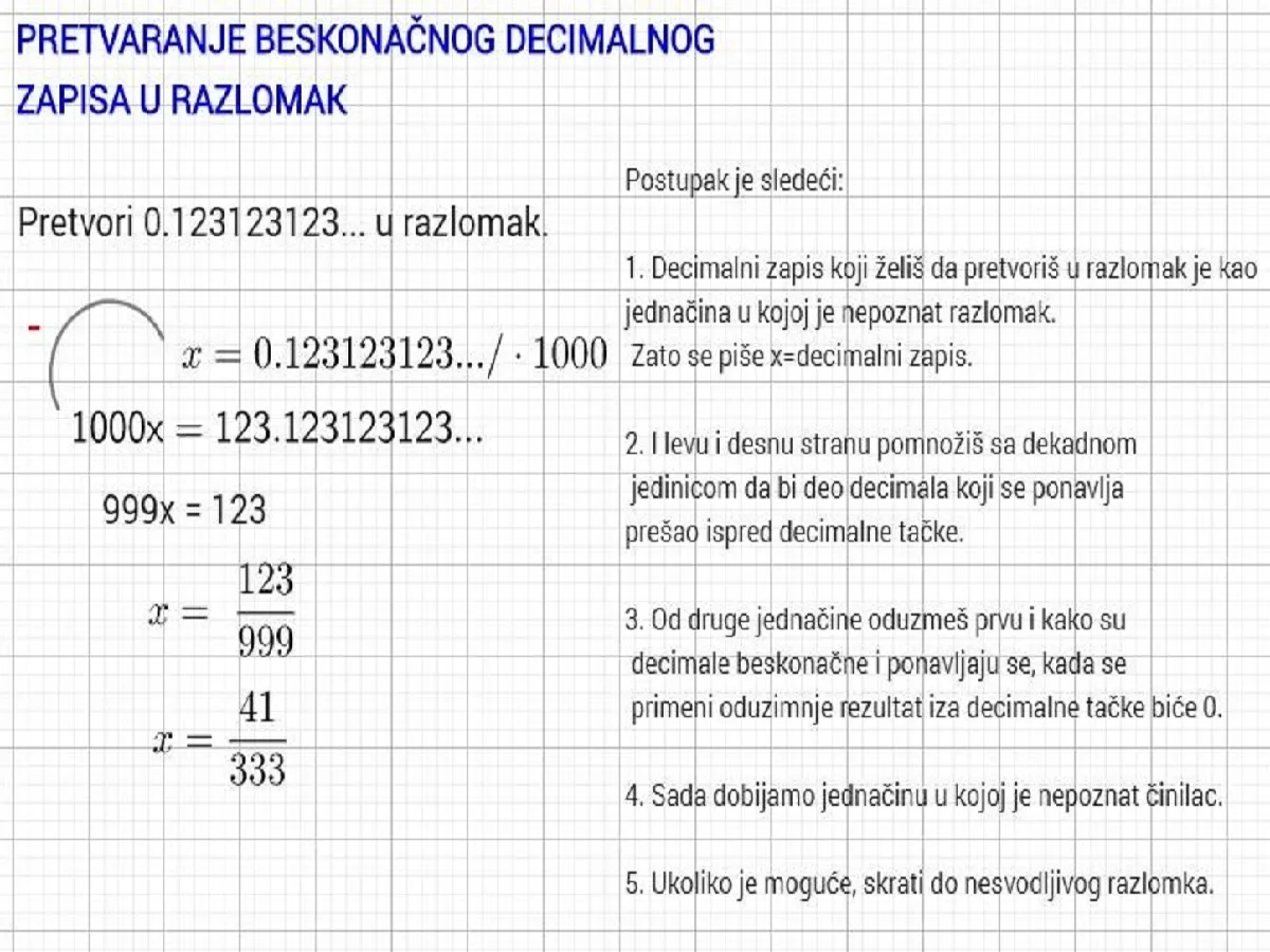 Mešoviti decimalni brojevi prevođenje u razlomak