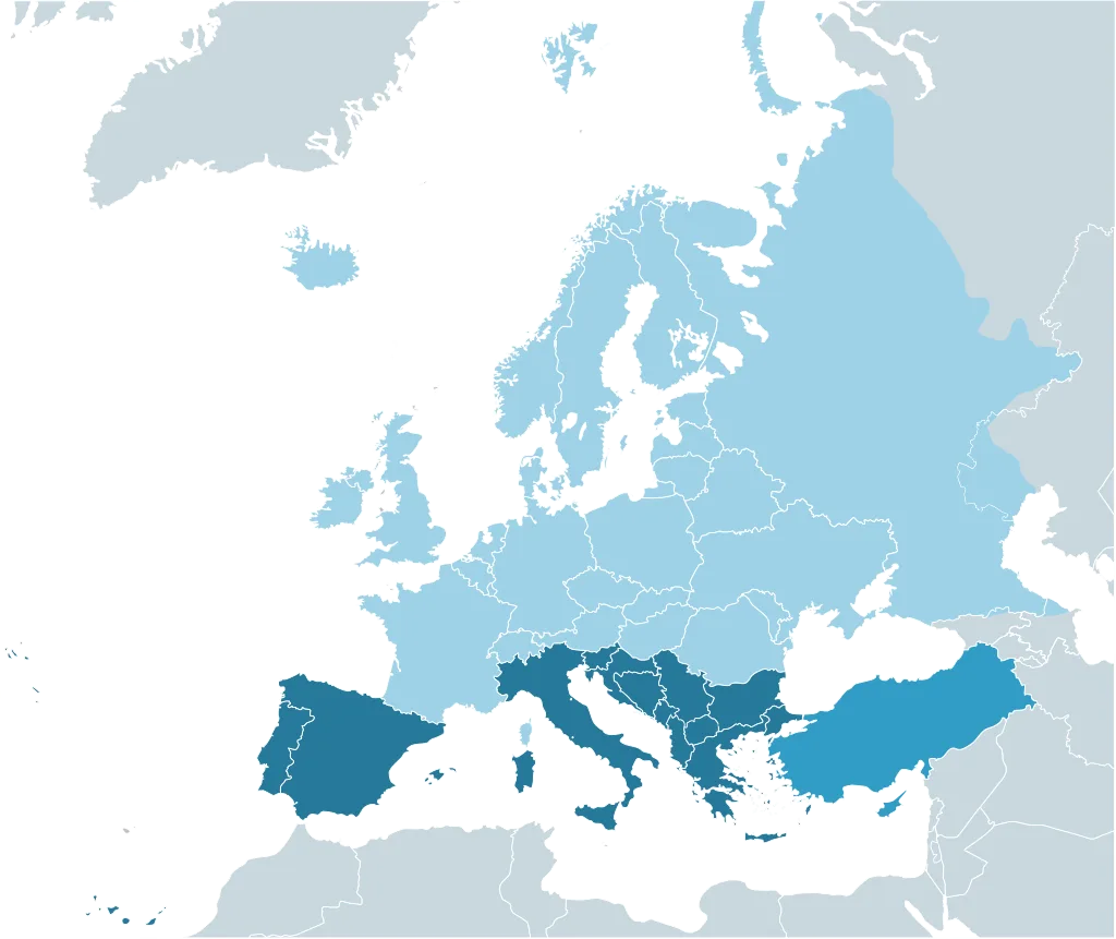 6 republika bivše SFRJ na mapi Balkana