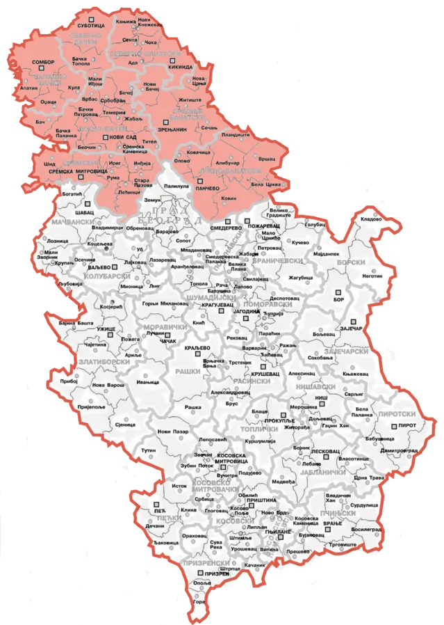 Karta Srbije za razumevanje enklava i eksklava