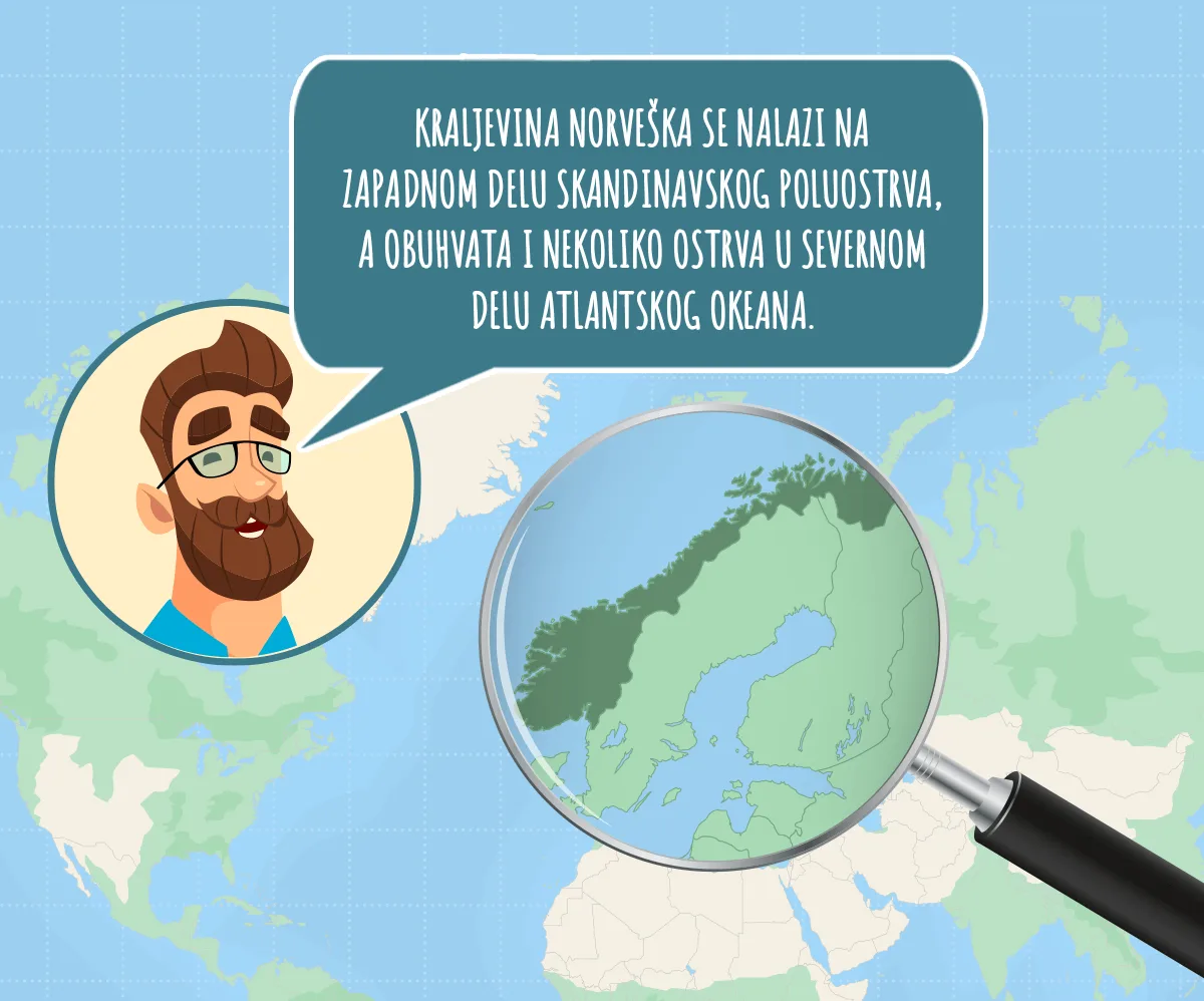 Položaj Norveške — zapadni deo Skandinavije