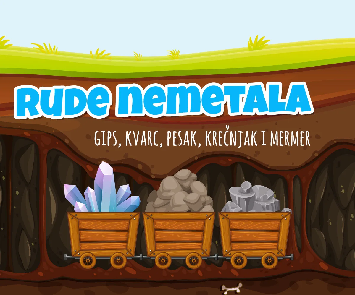 Rude nemetala — gips, kvarc, mermer