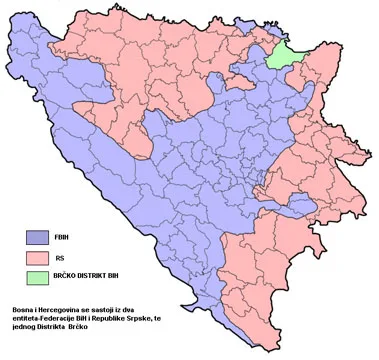 Administrativna podela Bosne i Hercegovine na entitete