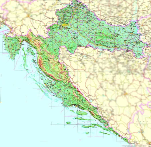 Republika Hrvatska na karti bivše SFRJ