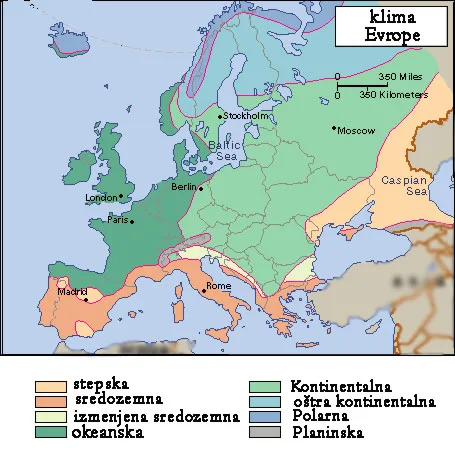 Klimatska karta Evrope