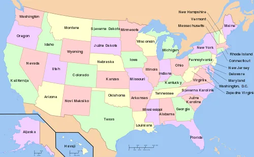 Politička karta Sjedinjenih Američkih Država