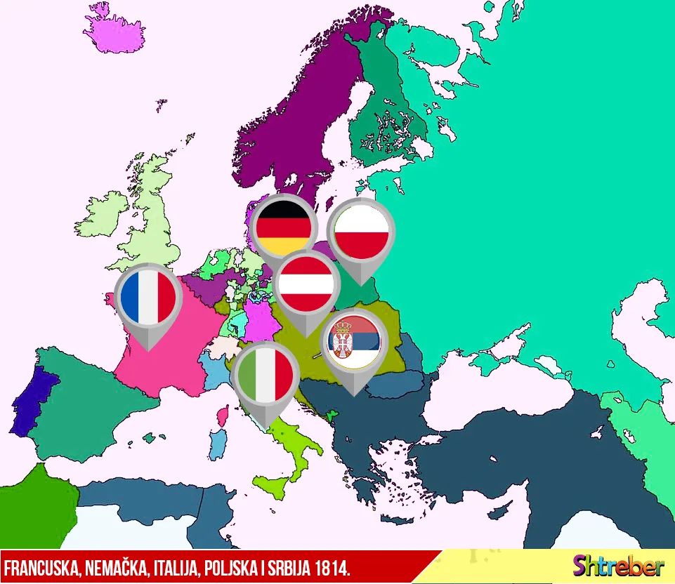 Mapa Evrope 1814. godine