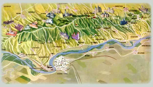 Karta fruškogorskih manastira — Srpska Sveta gora