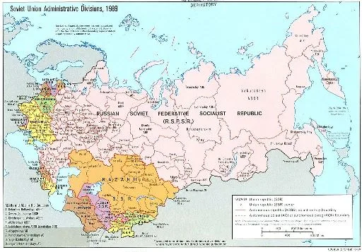Mapa Sovjetskog Saveza kao nove komunističke države