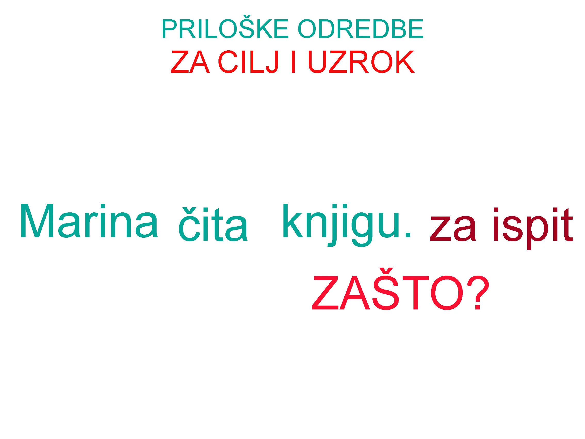 Cilj i uzrok — razlika između priloških odredbi