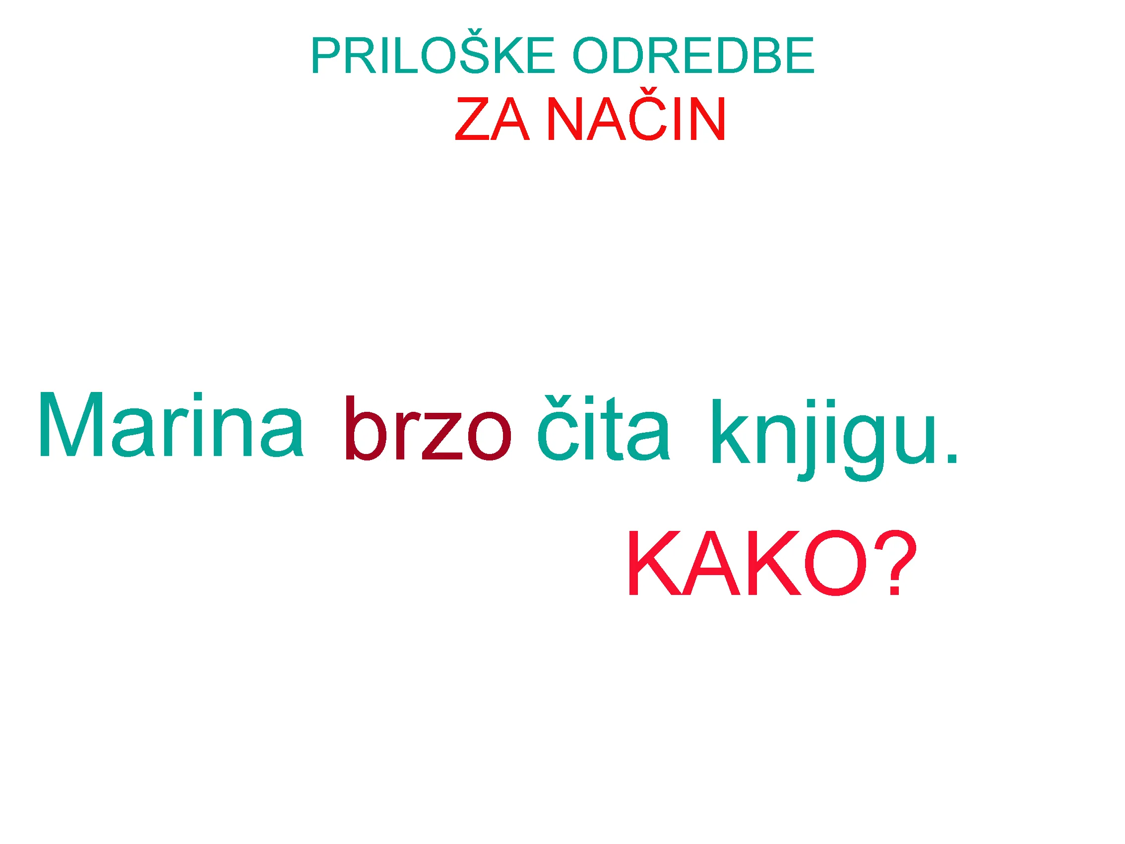 Priloška odredba za način — vrsta i služba reči