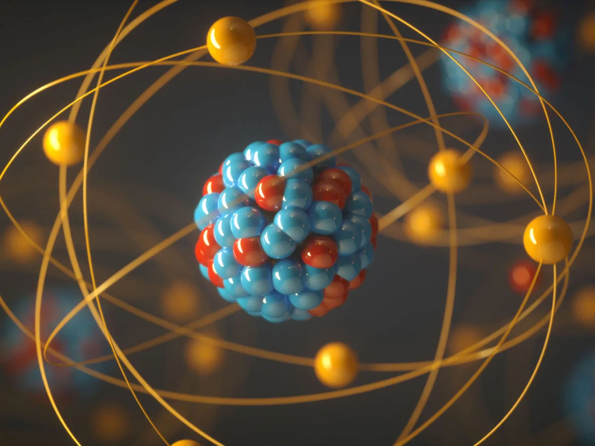Građa atoma — protoni neutroni elektroni
